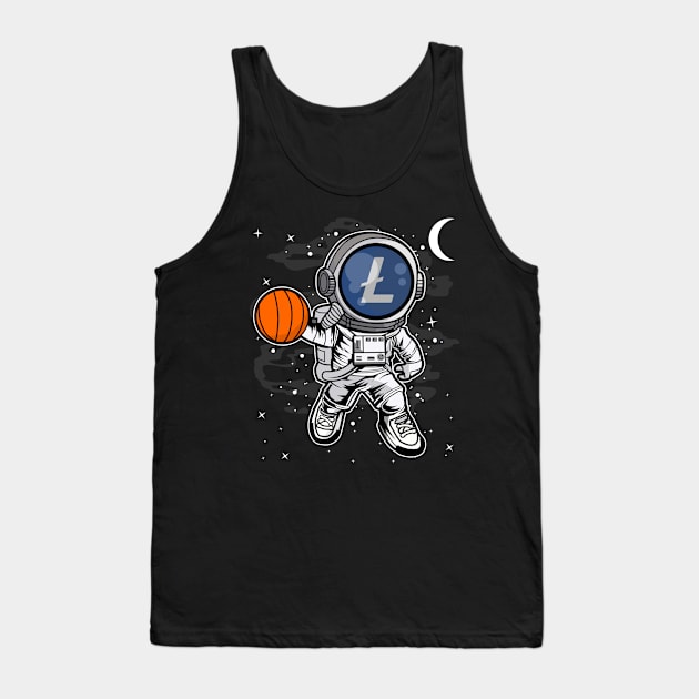 Astronaut Basketball Litecoin LTC Coin To The Moon Crypto Token Cryptocurrency Blockchain Wallet Birthday Gift For Men Women Kids Tank Top by Thingking About